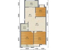 █实验片鹤山小区框架3楼87平3室全家品牌精装地暖带外开小房