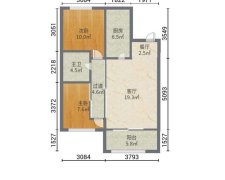 █实验片国际公馆，精装地暖采光好，2室户型，65万